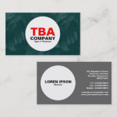 Circle - dk Green Brushy Textur Visitenkarte (Vorne/Hinten)