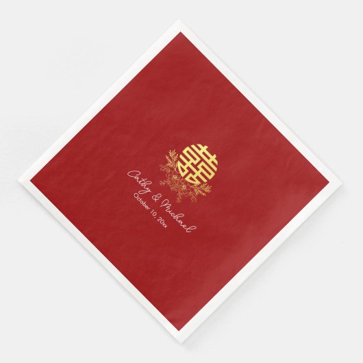 Circle Double glücklichiness Blume chinesische Hoc Serviette (Ecke)