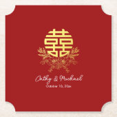 Circle Double glücklichiness Blume chinesische Hoc Untersetzer (Vorderseite)