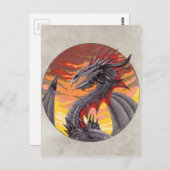 Circle Dragon - Eisen Postkarte (Vorne/Hinten)