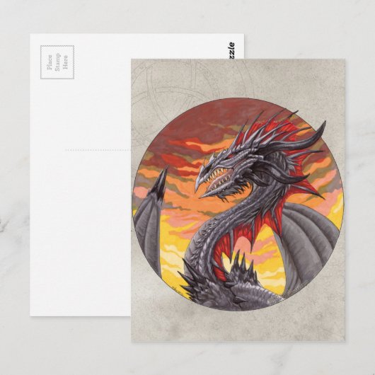 Circle Dragon - Eisen Postkarte (Vorne/Hinten)