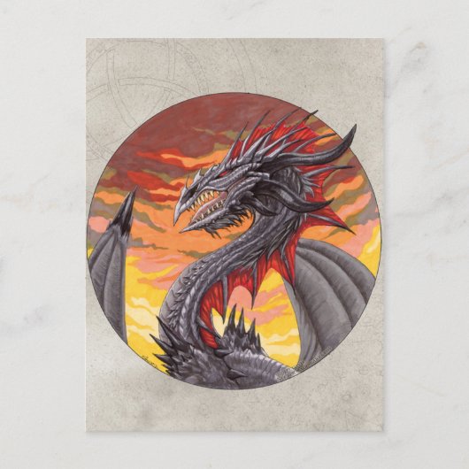 Circle Dragon - Eisen Postkarte (Vorderseite)