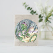 Circle Dragon - Green Postkarte (Stehend Vorderseite)
