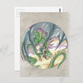 Circle Dragon - Green Postkarte (Vorne/Hinten)