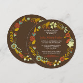 Circle Fall Wreath Design - Brautparty einladen Einladung (Vorne/Hinten)