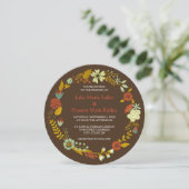 Circle Fall Wreath Design - Einladung zur Hochzeit (Stehend Vorderseite)