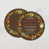 Circle Fall Wreath Design - Einladung zur Hochzeit (Vorne/Hinten)