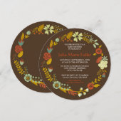 Circle Fall Wreath Design - Kinderdusche einladen Einladung (Vorne/Hinten)