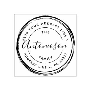 Circle Family Names Rücksendeadresse Gummistempel