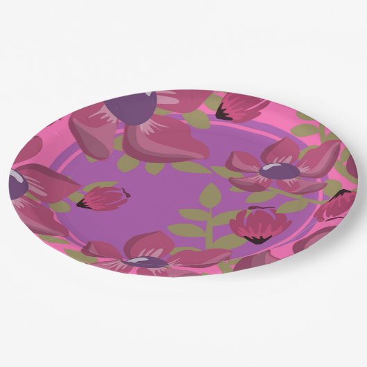 Circle Florah Plate Pappteller (Schrägansicht)