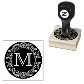 Circle Floral Gerahmt Monogramm Gummistempel (Stempel)