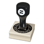 Circle Floral Gerahmt Monogramm Gummistempel (Stempel)