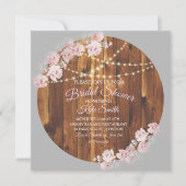 Circle Floral Light String Brautparty Card Einladung (Vorderseite)