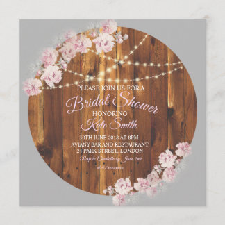 Circle Floral Light String Brautparty Card Einladung
