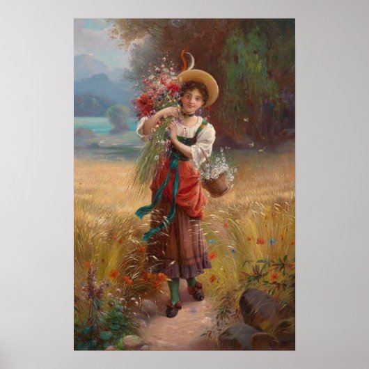 Circle Flower Girl von Hans Zatzka - Poster (Vorne)