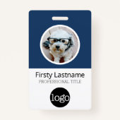 Circle Foto Custom Employee Bar code, Logo, Name Ausweis (Vorderseite)