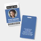 Circle Foto Custom Employee Bar code, Logo, Name Ausweis (Vorder- & Rückseite)