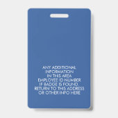 Circle Foto Custom Employee Bar code, Logo, Name Ausweis (Rückseite)