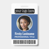 Circle Foto Custom Employee Bar code, Logo, Name Ausweis (Vorderseite)