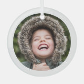 Circle Foto Keepake Ornament Aus Glas (Vorderseite)