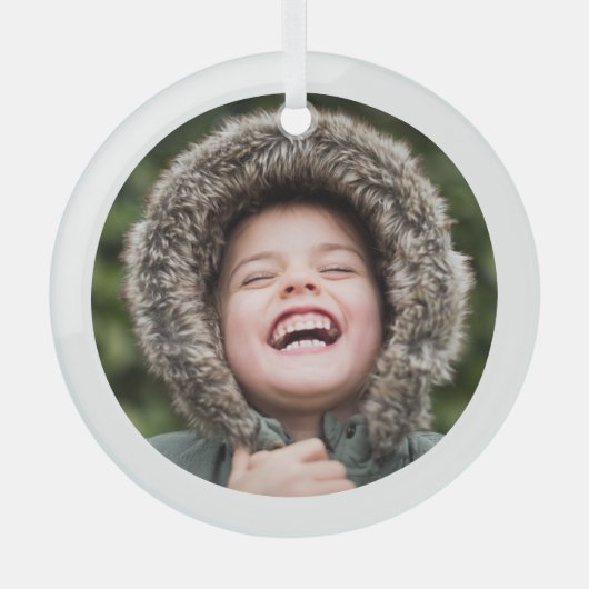 Circle Foto Keepake Ornament Aus Glas (Vorderseite)