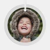 Circle Foto Keepake Ornament Aus Glas (Rückseite)