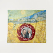 Circle Foto/Logo & Benutzerdefinierter Text | Voll Wandteppich (Vorderseite (Horizontal))