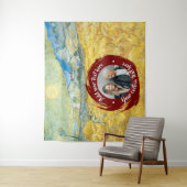 Circle Foto/Logo & Benutzerdefinierter Text | Voll Wandteppich (Beispiel)