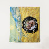 Circle Foto/Logo & Benutzerdefinierter Text | Voll Wandteppich (Vorderseite)