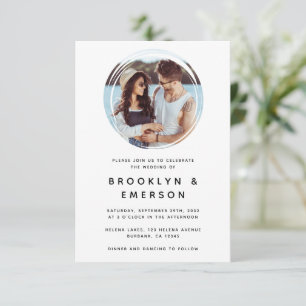 Circle Foto Minimalistisch Wedding Einladung