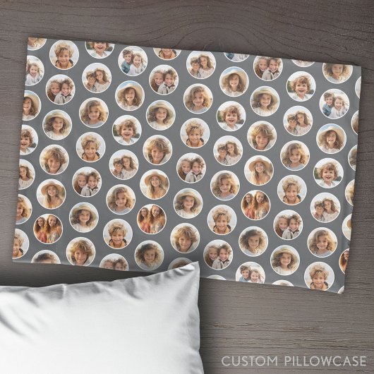 Circle Foto Pattern - 12 Bilder - schwarz Kissenbezug