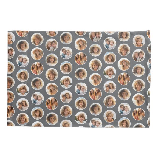 Circle Foto Pattern - 12 Bilder - schwarz Kissenbezug (Rückseite)