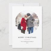 Circle Foto Rot Minimalistisch Frohe Weihnachten (Vorderseite)