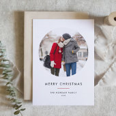 Circle Foto Rot Minimalistisch Frohe Weihnachten