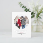 Circle Foto Rot Minimalistisch Frohe Weihnachten (Stehend Vorderseite)