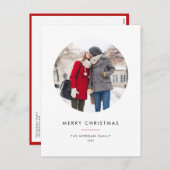 Circle Foto Rot Minimalistisch Frohe Weihnachten (Vorne/Hinten)