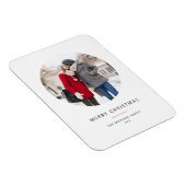Circle Foto Rot Minimalistisch Frohe Weihnachten Magnet (Rechte Seite)