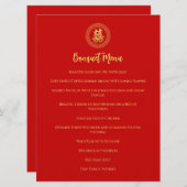 Circle Frame doppeltes Glück chinesische Hochzeit Menükarte (Vorne/Hinten)