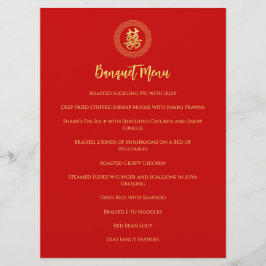 Circle Frame doppeltes Glück chinesische Hochzeit Menükarte