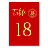 Circle Frame doppeltes Glück chinesische Hochzeit Tischnummer (Rückseite)