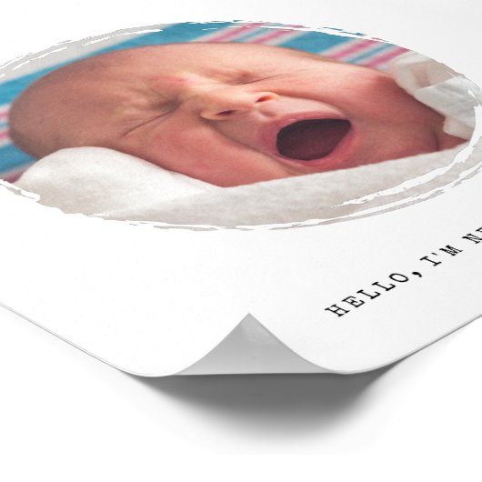 Circle Frame Paint Splotch Foto New Baby Poster (Ecke)