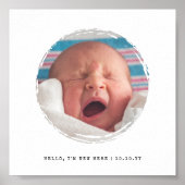 Circle Frame Paint Splotch Foto New Baby Poster (Vorne)