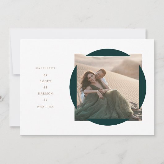 Circle Frame Save the Date Karte (Vorderseite)