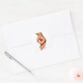 Circle Game Hand Gotcha Quadratischer Aufkleber (Umschlag)