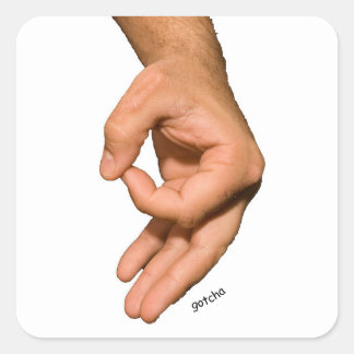 Circle Game Hand Gotcha Quadratischer Aufkleber