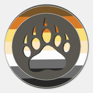 Circle Gay Bears Pride Flag Bären Paw Runder Aufkleber