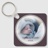 Circle Gerahmt Baby oder Wedding Foto Schlüsselanhänger (Vorderseite)