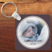 Circle Gerahmt Baby oder Wedding Foto Schlüsselanhänger (Vorderseite)