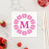 Circle Gerahmt Monogram Paper Napkins Serviette (Beispiel)