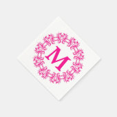 Circle Gerahmt Monogram Paper Napkins Serviette (Ecke)